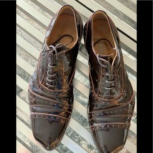 Burgundy leather dress shoes